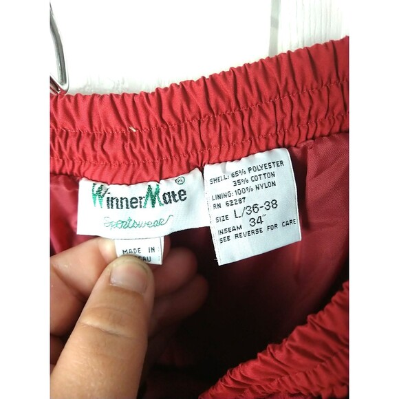 Winner Mate Men's Red Jogger Lined Ankle Zip Elastic Waist L/ 36-38 Pants Active - Picture 3 of 10